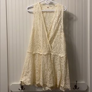 Free People ivory lace Tank Top